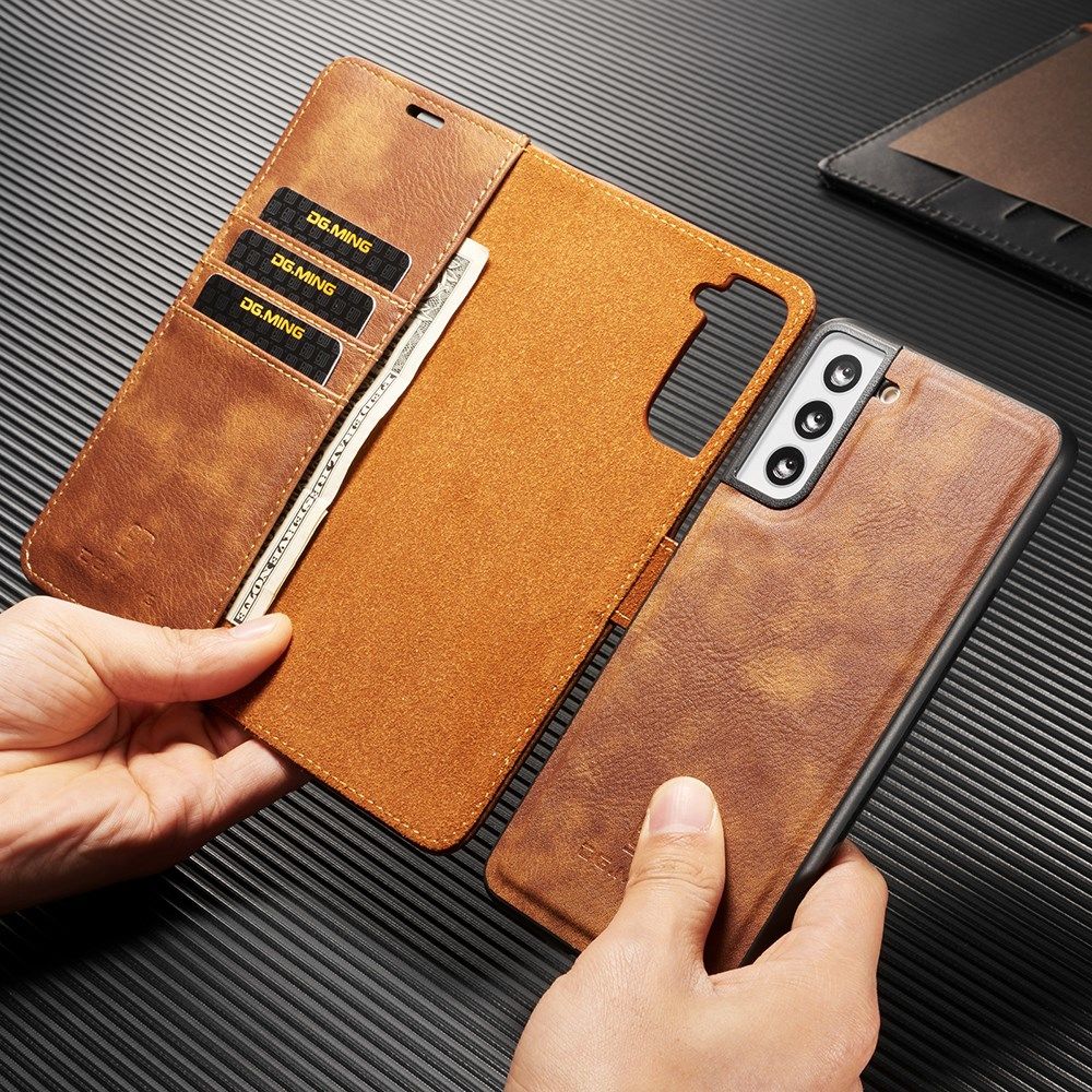 DG Ming Samsung Galaxy S21 Hoesje 2-in-1 Book Case en Back Cover Bruin afbeelding 9