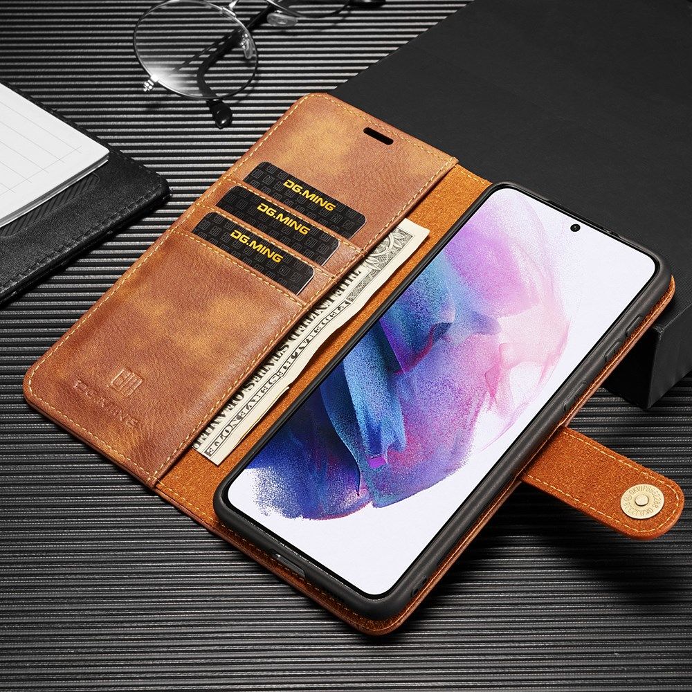 DG Ming Samsung Galaxy S21 Hoesje 2-in-1 Book Case en Back Cover Bruin afbeelding 10