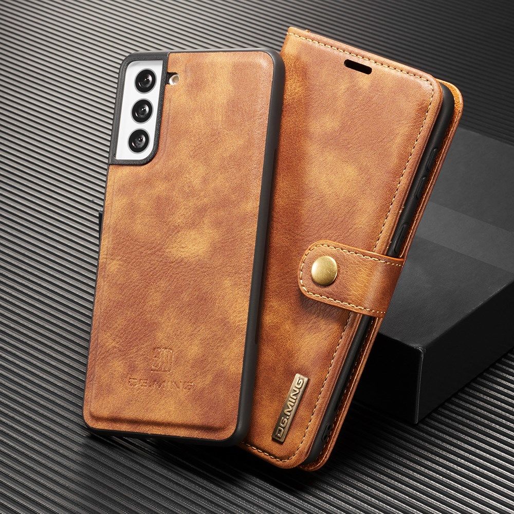 DG Ming Samsung Galaxy S21 Hoesje 2-in-1 Book Case en Back Cover Bruin afbeelding 15