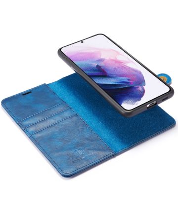 DG Ming Samsung Galaxy S21 Hoesje 2-in-1 Book Case en Back Cover Blauw Hoesjes