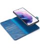DG Ming Samsung Galaxy S21 Hoesje 2-in-1 Book Case en Back Cover Blauw