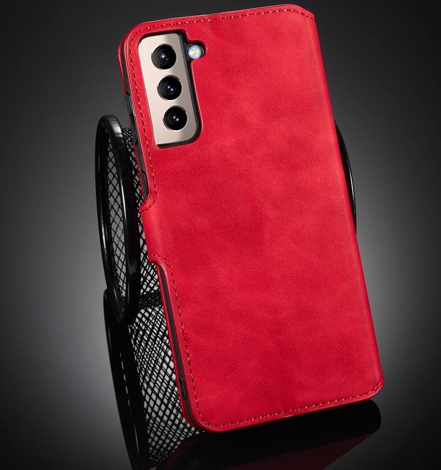 DG Ming Samsung Galaxy S21 Hoesje Retro Wallet Book Case Rood afbeelding 8
