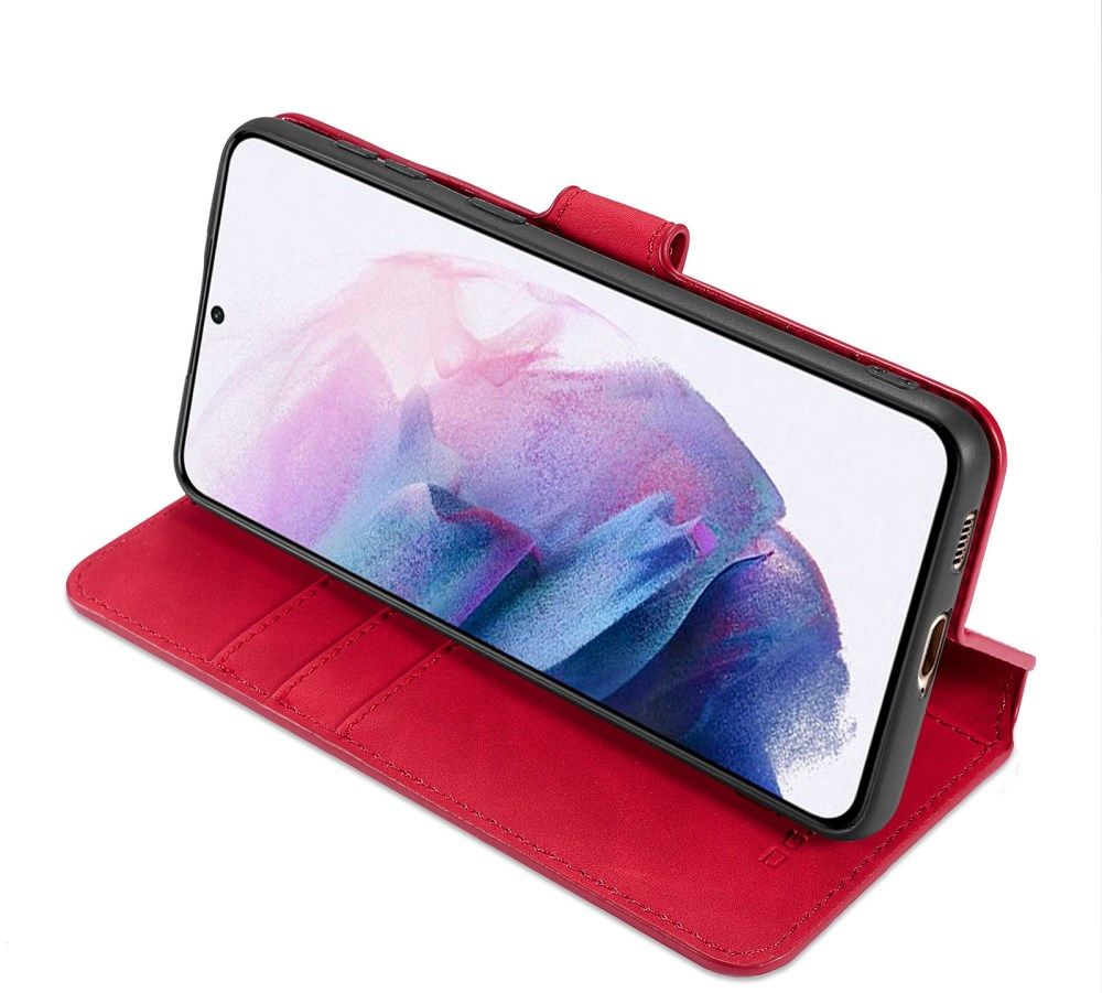 DG Ming Samsung Galaxy S21 Hoesje Retro Wallet Book Case Rood afbeelding 6