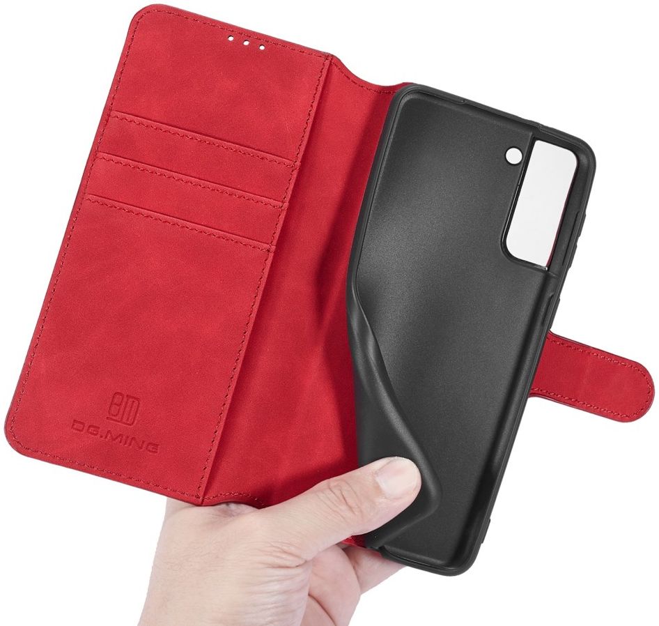 DG Ming Samsung Galaxy S21 Hoesje Retro Wallet Book Case Rood afbeelding 3