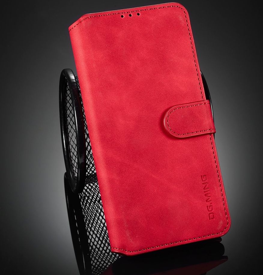 DG Ming Samsung Galaxy S21 Hoesje Retro Wallet Book Case Rood afbeelding 7