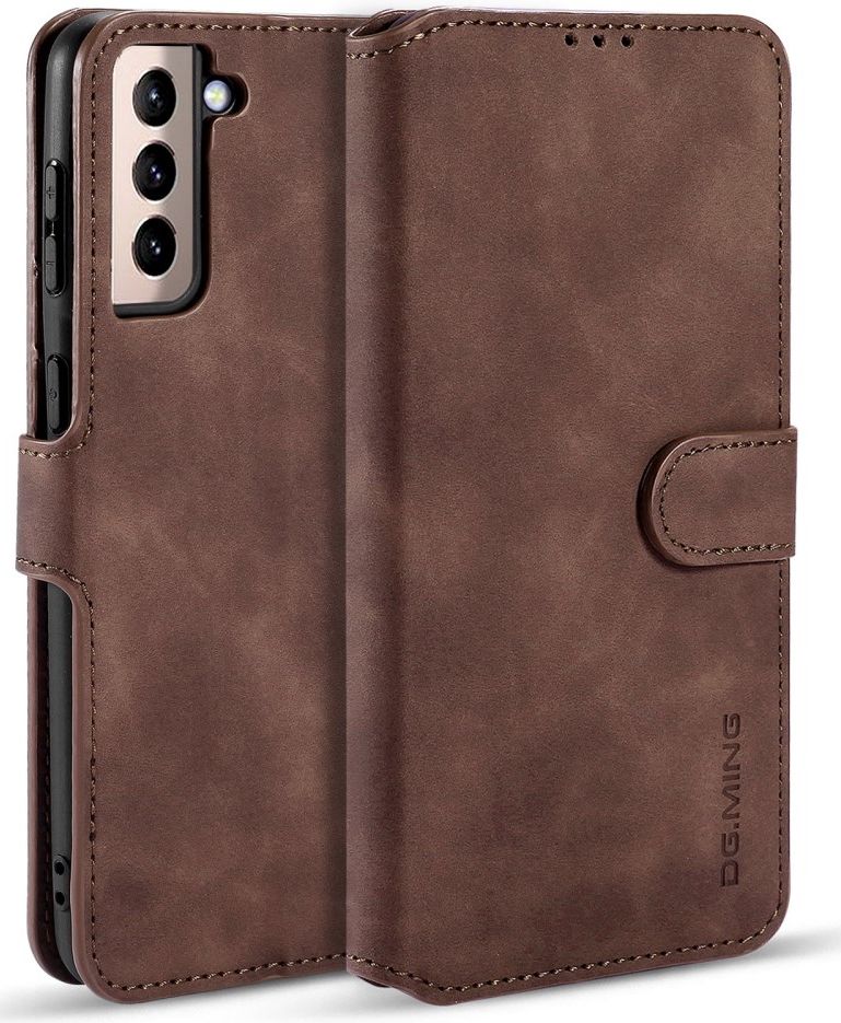 DG Ming Samsung Galaxy S21 Hoesje Retro Wallet Book Case Coffee afbeelding 7