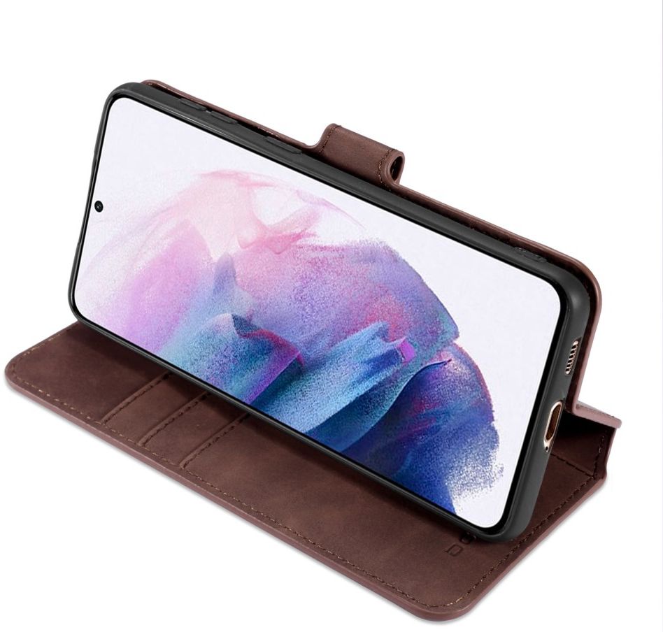 DG Ming Samsung Galaxy S21 Hoesje Retro Wallet Book Case Coffee afbeelding 2