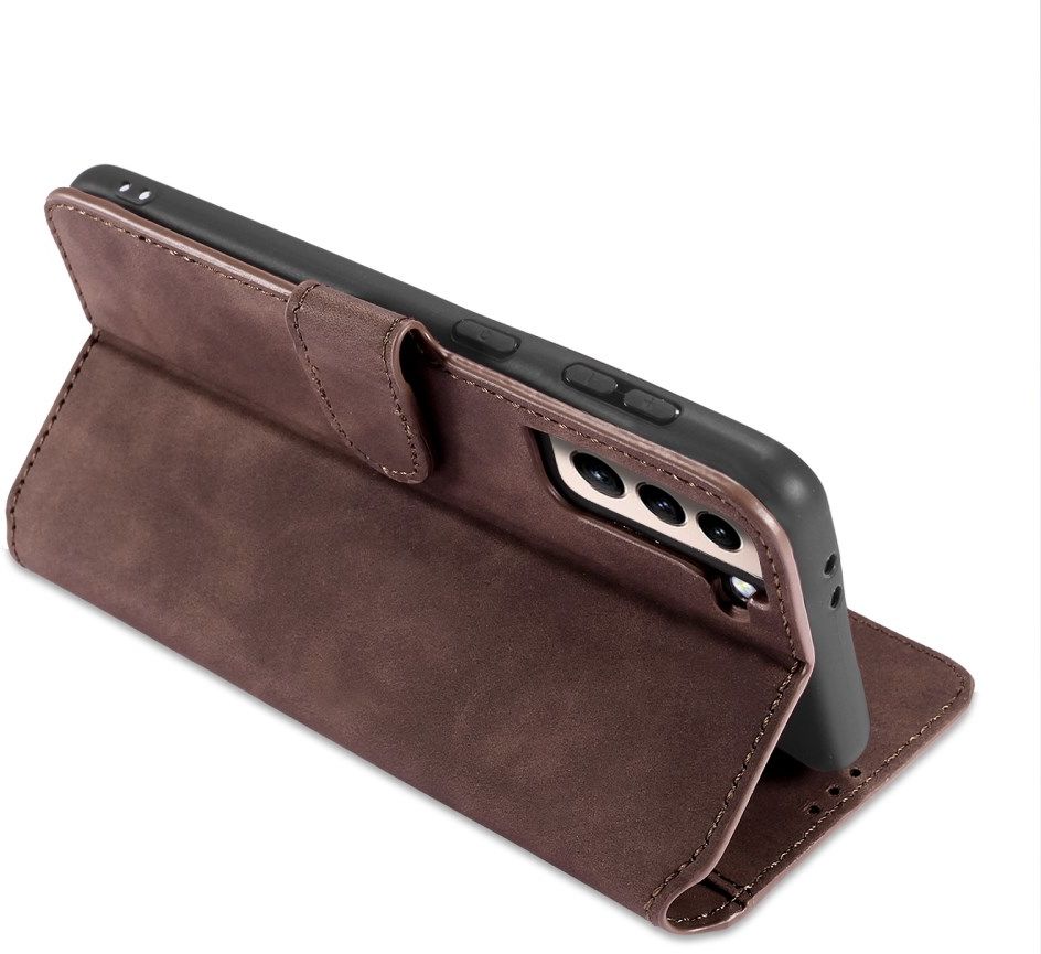 DG Ming Samsung Galaxy S21 Hoesje Retro Wallet Book Case Coffee afbeelding 3