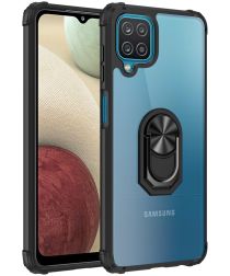 Samsung Galaxy A42 Hoesje met Magnetische Kickstand Back Cover Zwart