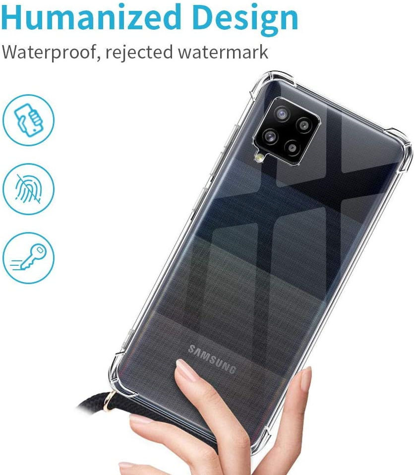 Samsung Galaxy A42 Hoesje met Koord Shockproof TPU Transparant afbeelding 14