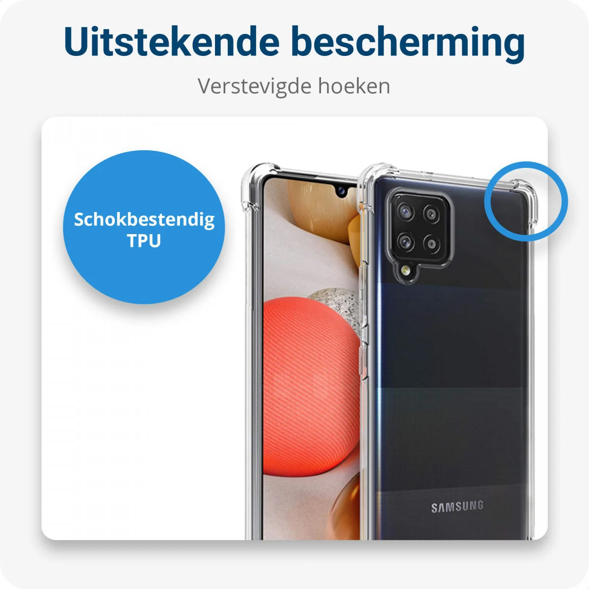 Samsung Galaxy A42 Hoesje met Koord Shockproof TPU Transparant afbeelding 2