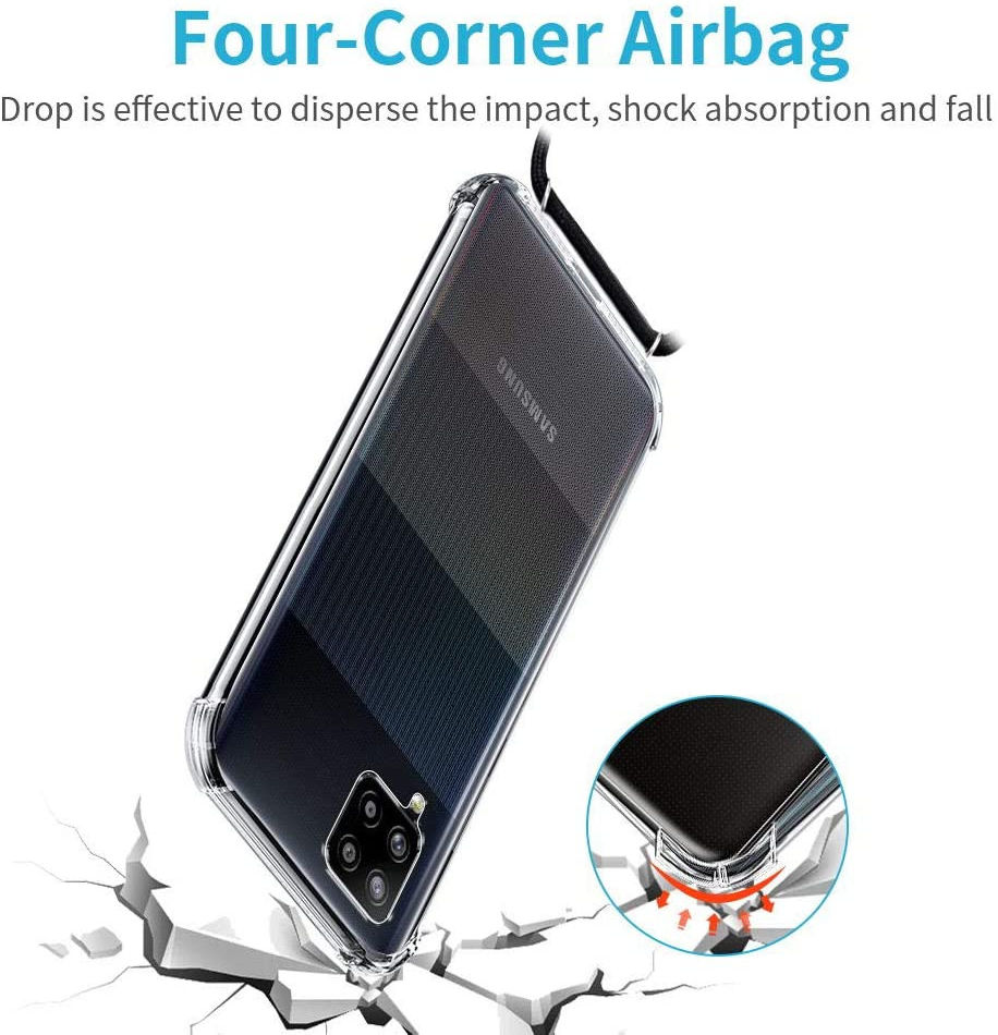 Samsung Galaxy A42 Hoesje met Koord Shockproof TPU Transparant afbeelding 11