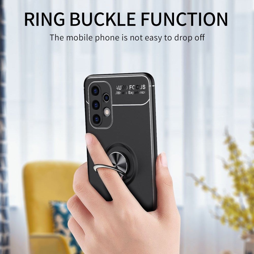 Samsung Galaxy A32 4G Hoesje Metalen Magnetische Ring Kickstand Blauw afbeelding 4