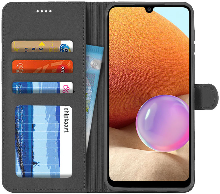LC.IMEEKE Samsung Galaxy A32 4G Hoesje Portemonnee Book Case Zwart afbeelding 1