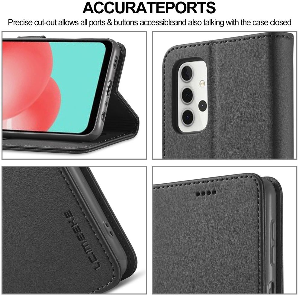 LC.IMEEKE Samsung Galaxy A32 4G Hoesje Portemonnee Book Case Zwart afbeelding 6
