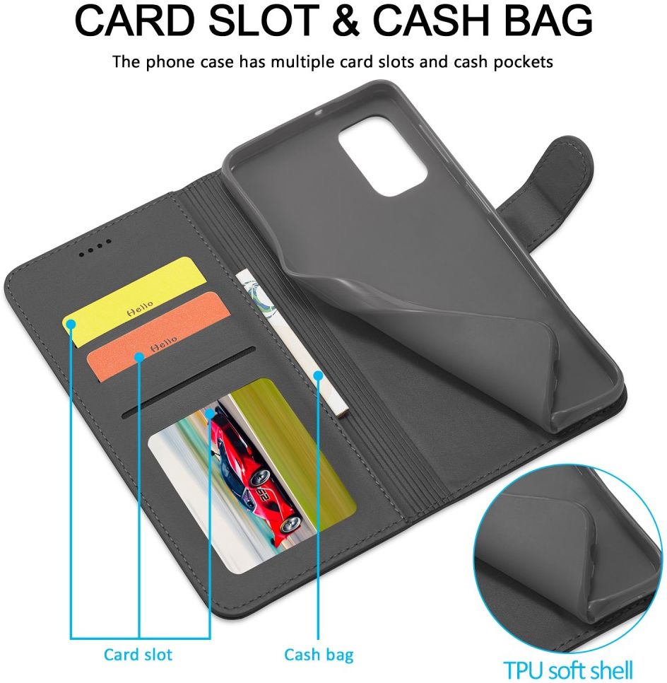LC.IMEEKE Samsung Galaxy A32 4G Hoesje Portemonnee Book Case Zwart afbeelding 9