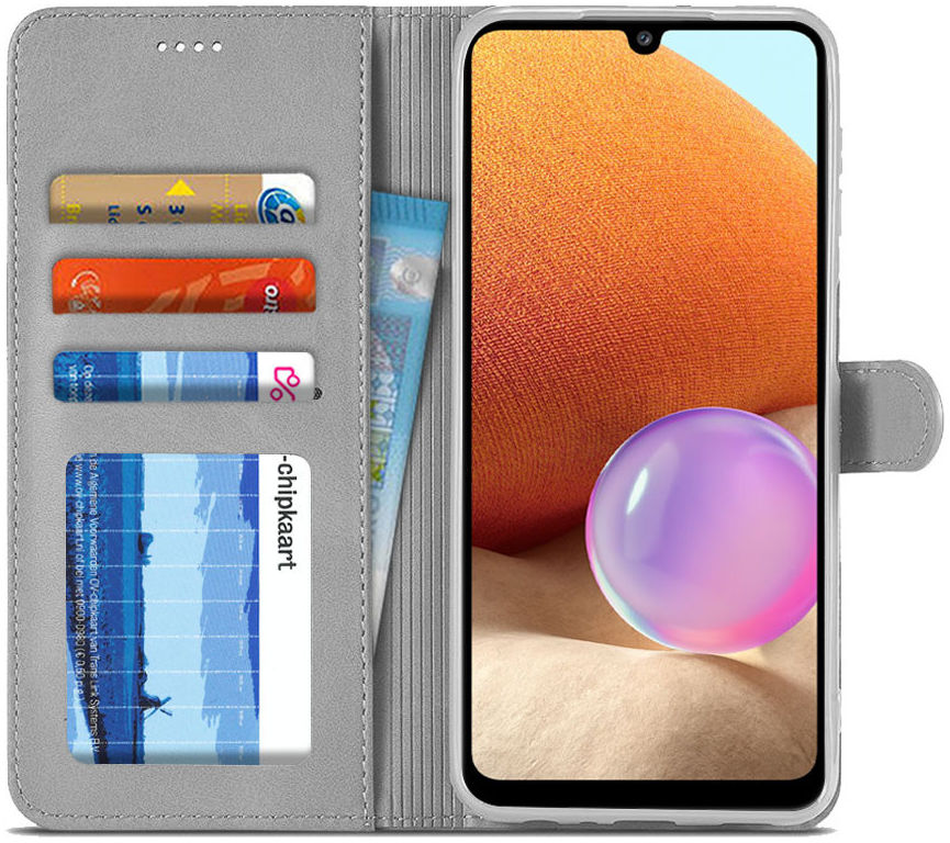 LC.IMEEKE Samsung Galaxy A32 4G Hoesje Portemonnee Book Case Grijs afbeelding 1