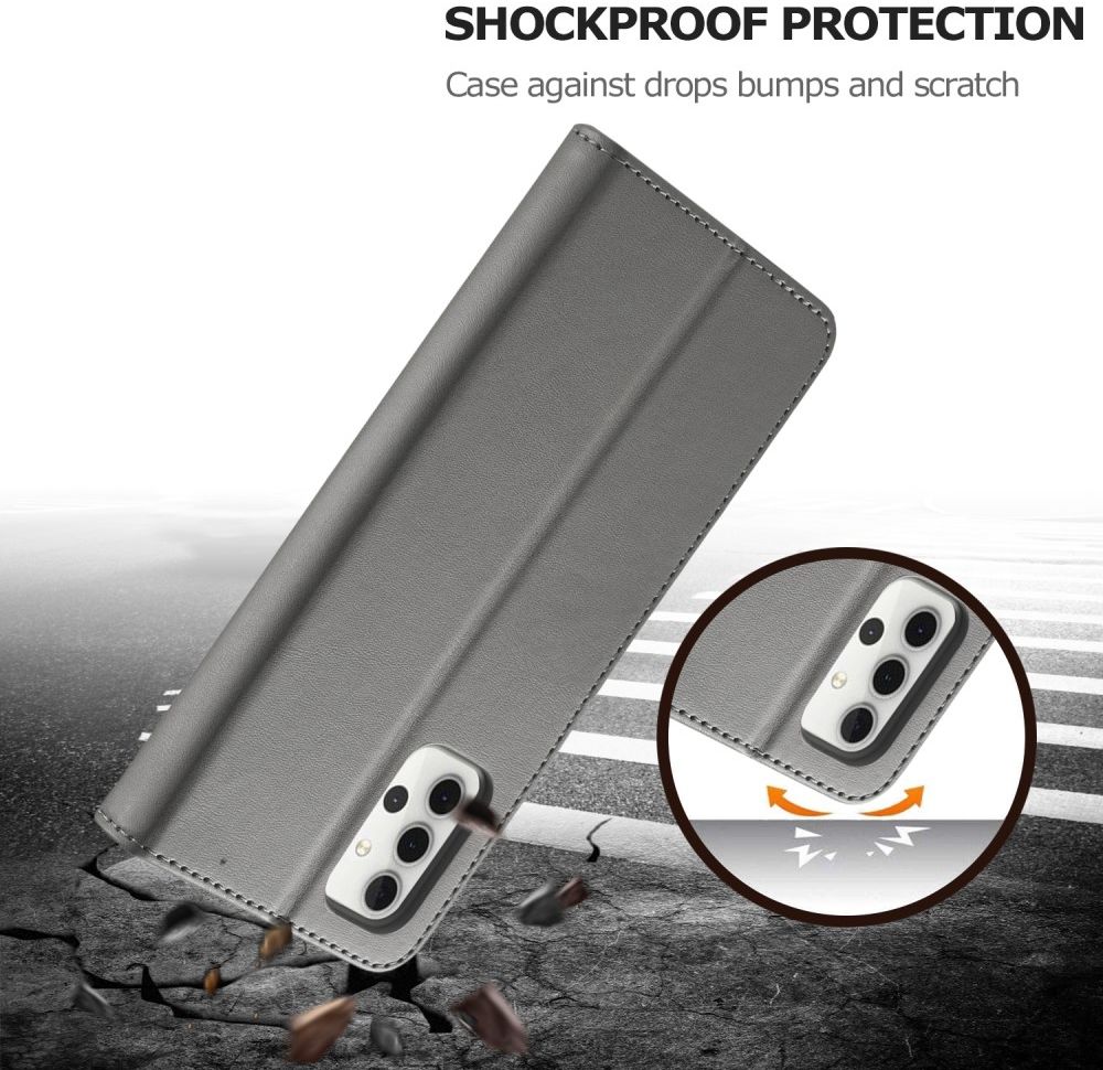 LC.IMEEKE Samsung Galaxy A32 4G Hoesje Portemonnee Book Case Grijs afbeelding 4
