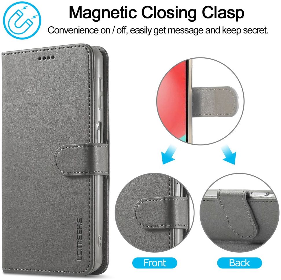 LC.IMEEKE Samsung Galaxy A32 4G Hoesje Portemonnee Book Case Grijs afbeelding 7