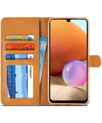 LC.IMEEKE Samsung Galaxy A32 4G Hoesje Portemonnee Book Case Oranje Hoesjes