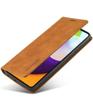 LC.IMEEKE Samsung Galaxy A52 / A52S Hoesje Portemonnee Book Case Bruin Hoesjes