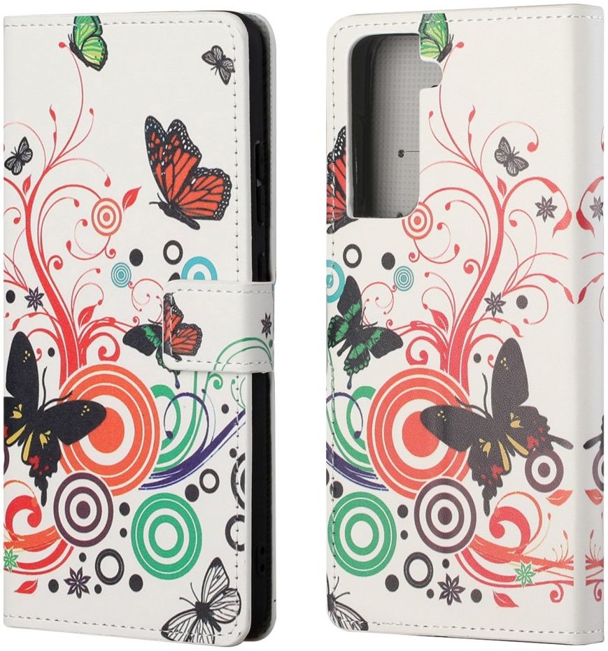 Samsung Galaxy S21 FE Hoesje Portemonnee Butterfly Print afbeelding 5