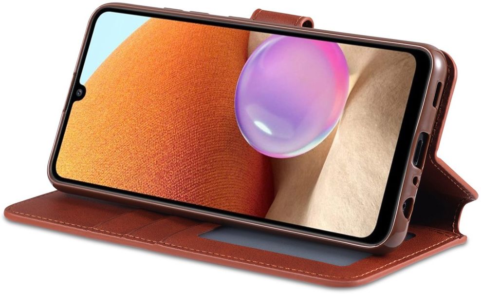 AZNS Samsung Galaxy A32 4G Hoesje Wallet Book Case Kunstleer Bruin afbeelding 10