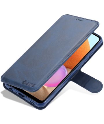 AZNS Samsung Galaxy A32 4G Hoesje Wallet Book Case Kunstleer Blauw Hoesjes