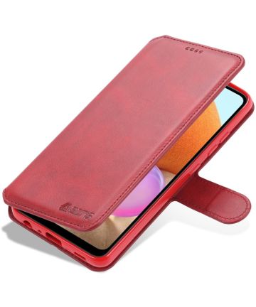 AZNS Samsung Galaxy A32 4G Hoesje Wallet Book Case Kunstleer Rood Hoesjes