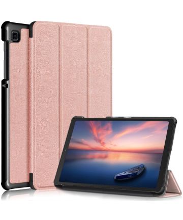 Samsung Galaxy Tab A7 Lite Hoes Tri-Fold Book Case Roze Goud Hoesjes
