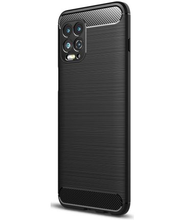 Motorola Edge S / Moto G100 Hoesje Dun TPU Carbon Fiber Zwart Hoesjes