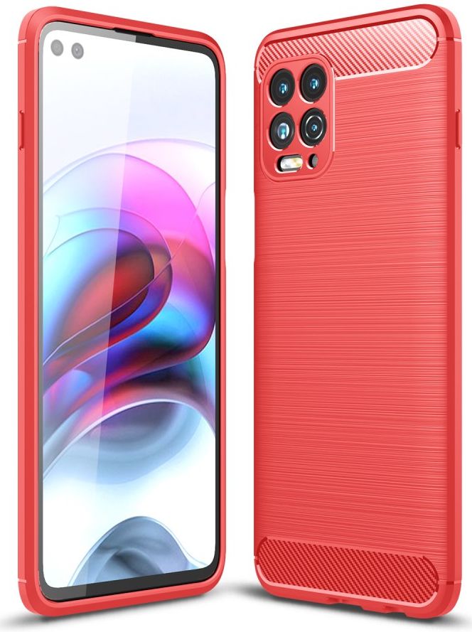 Motorola Moto G100 Hoesje Geborsteld TPU Flexibele Back Cover Rood afbeelding 4