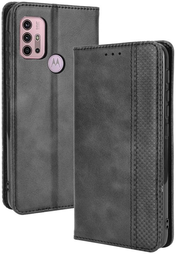 Motorola Moto G10/G20/G30 Hoesje Vintage Portemonnee Book Case Zwart afbeelding 2
