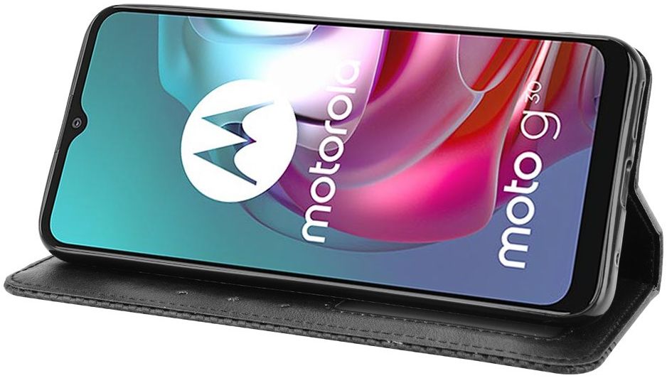 Motorola Moto G10/G20/G30 Hoesje Vintage Portemonnee Book Case Zwart afbeelding 5