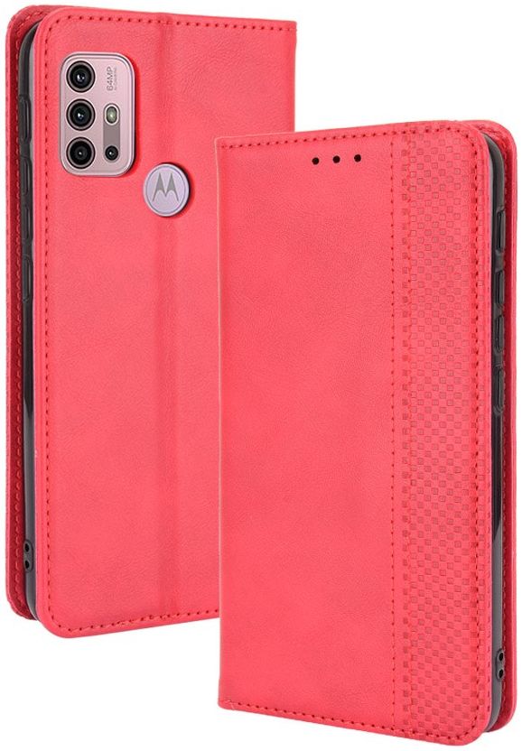 Motorola Moto G10/G20/G30 Hoesje Vintage Portemonnee Book Case Rood afbeelding 2