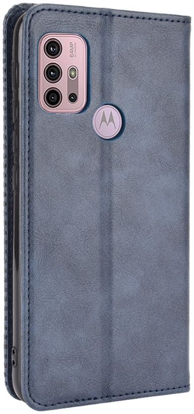 Motorola Moto G10/G20/G30 Hoesje Vintage Portemonnee Book Case Blauw afbeelding 4