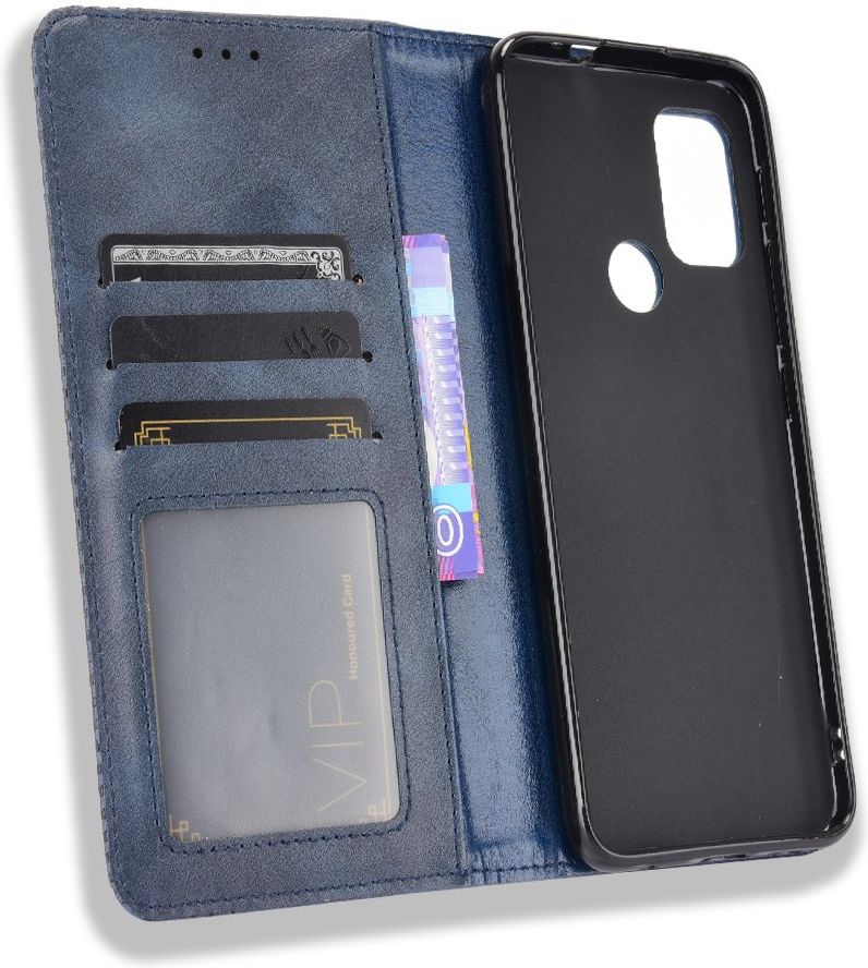 Motorola Moto G10/G20/G30 Hoesje Vintage Portemonnee Book Case Blauw afbeelding 8