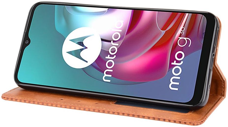 Motorola Moto G10/G20/G30 Hoesje Vintage Portemonnee Book Case Bruin afbeelding 5