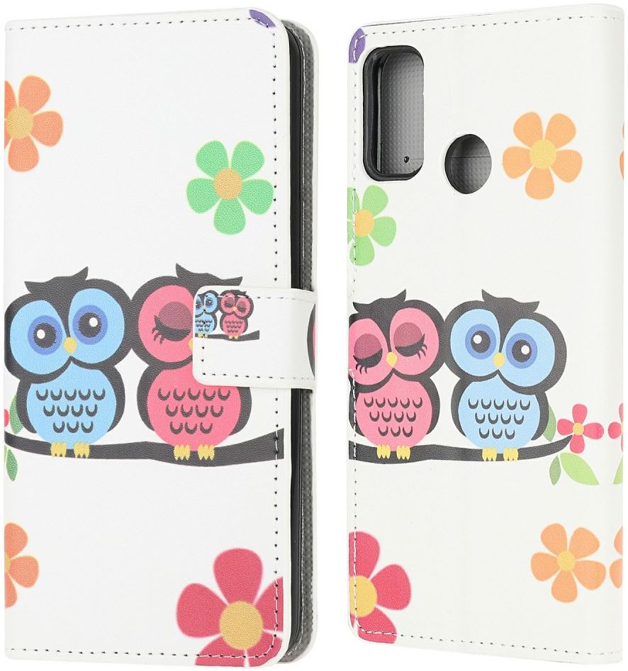 Motorola Moto G10/G20/G30 Hoesje Wallet Book Case met Uil Print afbeelding 4