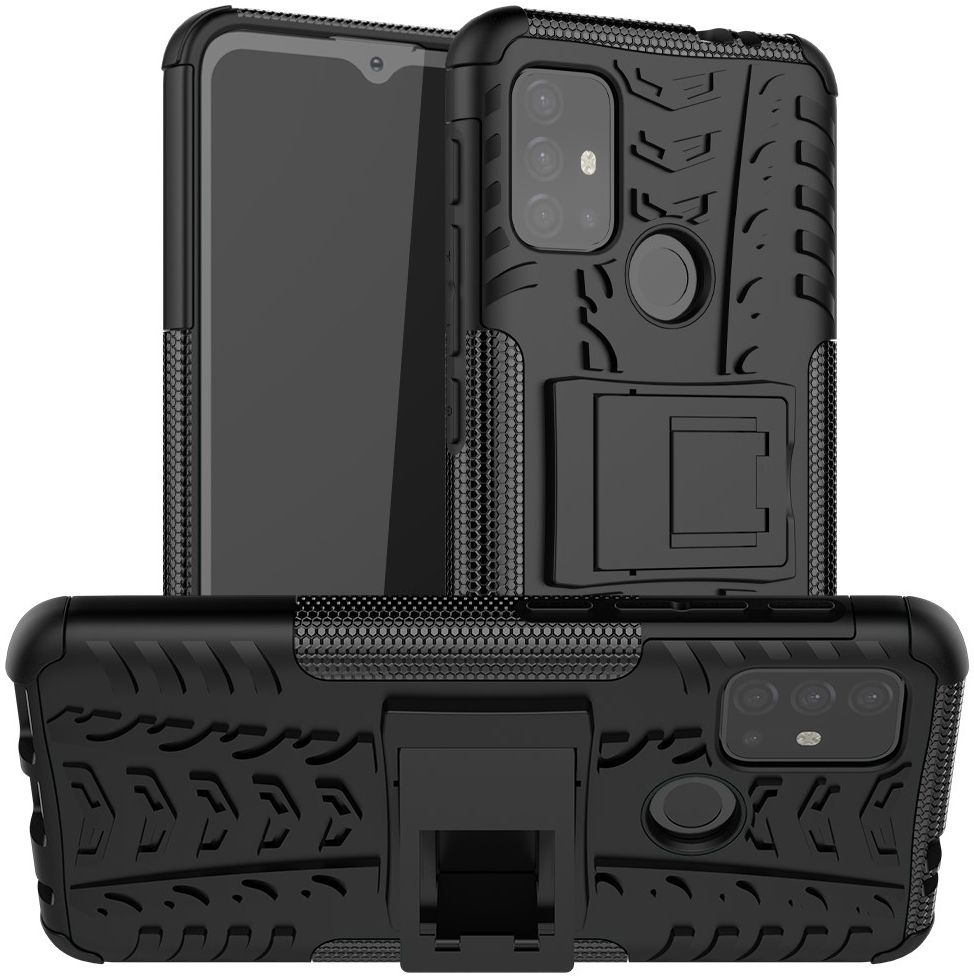 Motorola Moto G10/G20/G30 Hoesje Hybride Back Cover Kickstand Zwart afbeelding 6