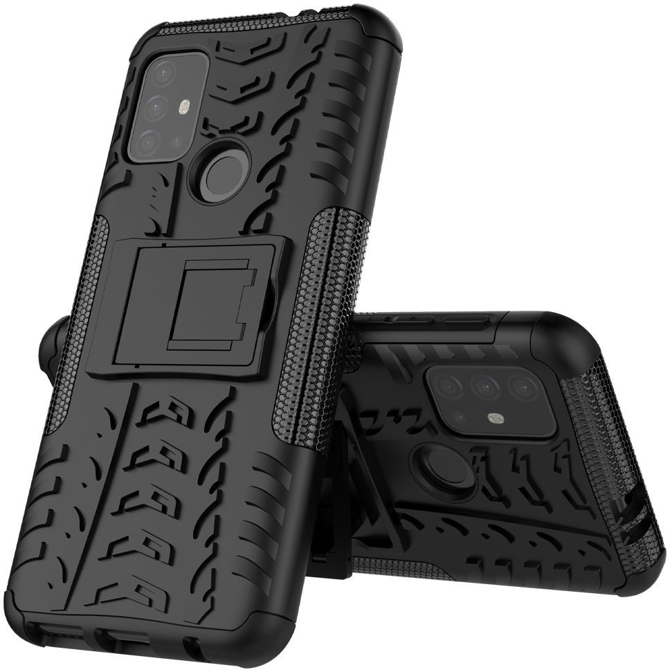 Motorola Moto G10/G20/G30 Hoesje Hybride Back Cover Kickstand Zwart afbeelding 5
