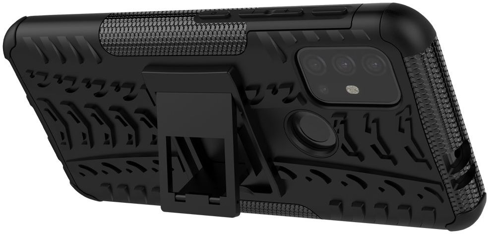 Motorola Moto G10/G20/G30 Hoesje Hybride Back Cover Kickstand Zwart afbeelding 3