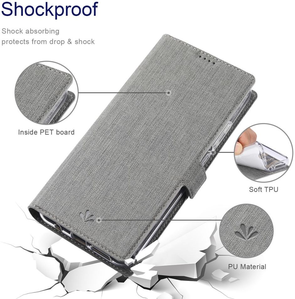 Motorola Moto G10 / G20 / G30 Hoesje Portemonnee Book Case Grijs afbeelding 9