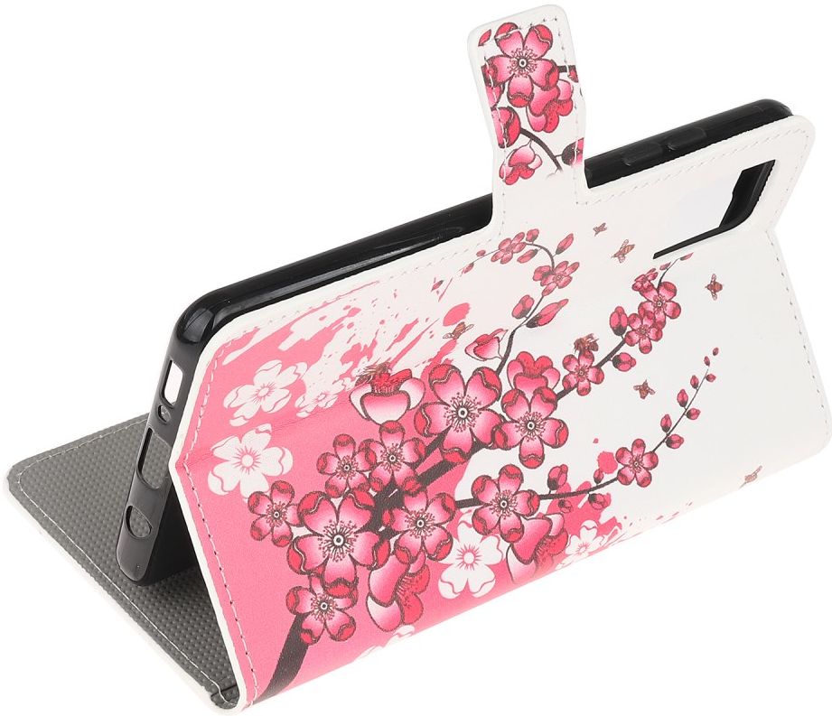 Motorola Moto G100 Hoesje Wallet Book Case met Bloesem Print afbeelding 3