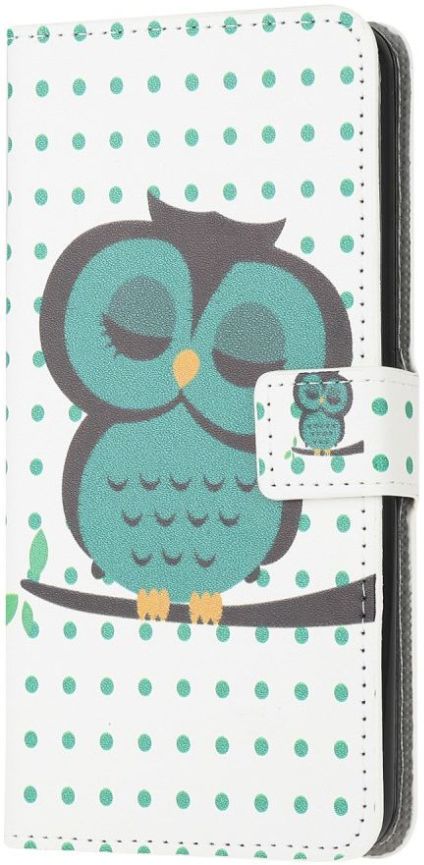 Motorola Moto G100 Hoesje Wallet Book Case met Uil Print afbeelding 2