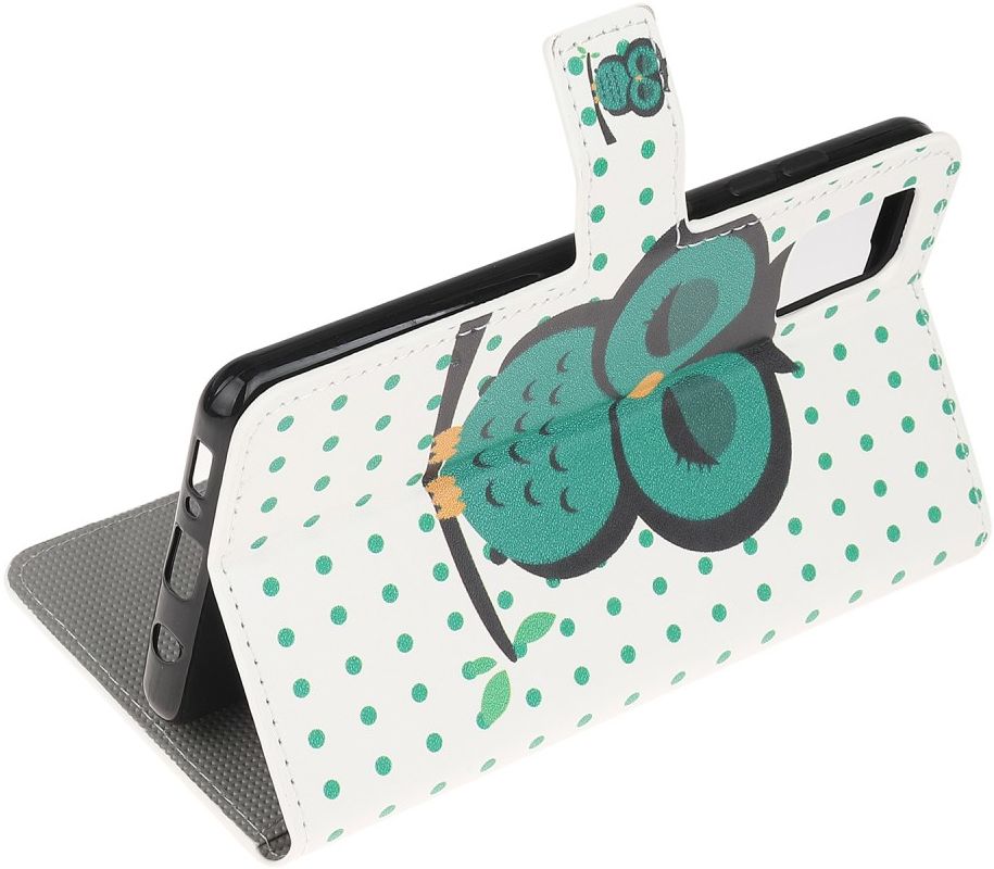 Motorola Moto G100 Hoesje Wallet Book Case met Uil Print afbeelding 4