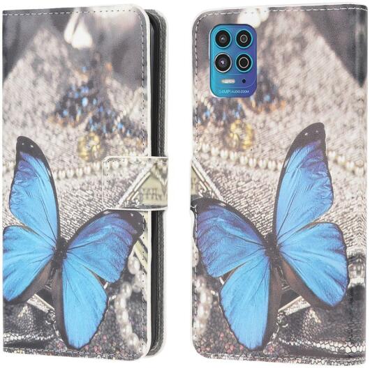 Motorola Moto G100 Hoesje Wallet Book Case met Butterfly Print afbeelding 4