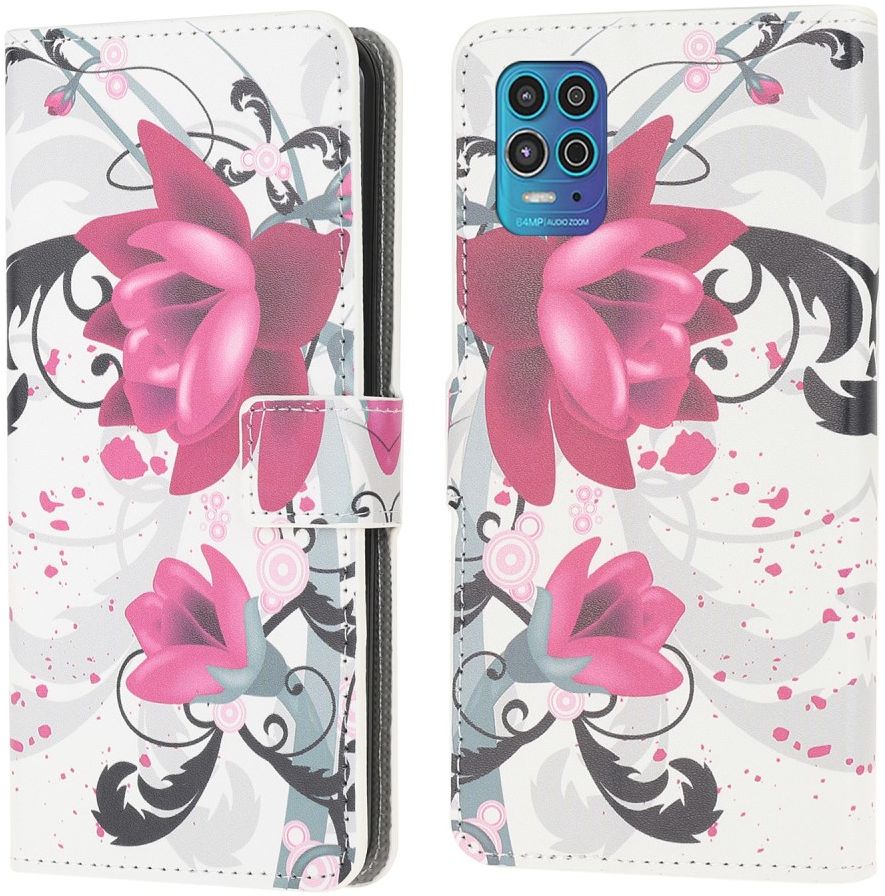 Motorola Moto G100 Hoesje Wallet Book Case met Rozen Print afbeelding 4