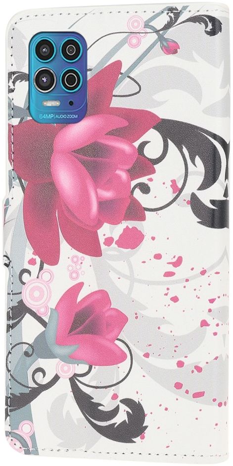 Motorola Moto G100 Hoesje Wallet Book Case met Rozen Print afbeelding 1