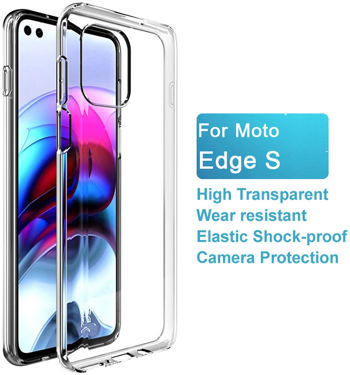 IMAK UX-5 Motorola Moto G100 Hoesje Flexibel en Dun TPU Transparant afbeelding 3
